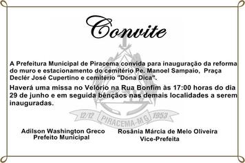 CONVITE DE INAUGURAÇÃO